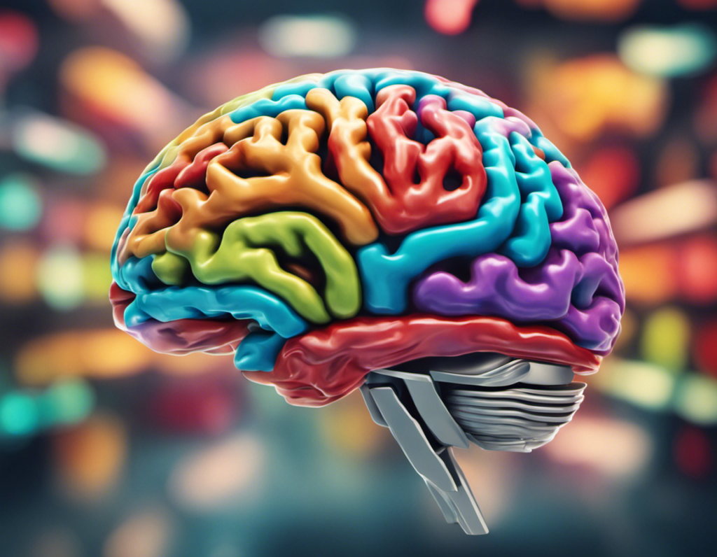 an image showcasing a colorful brain scan, highlighting the neural mechanisms behind food cravings on a ketogenic diet. Show the brain's reward center, vividly depicting the impact of ketosis on cravings